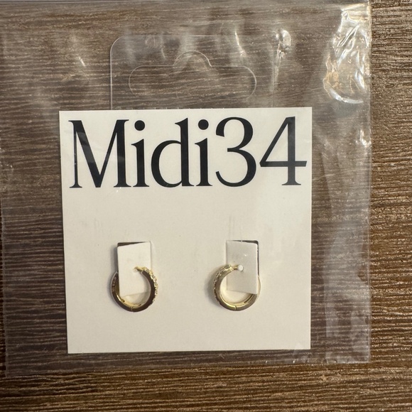 NEW Midi34 2-Pair 14K Gold Vermeil Zircon 925 Earrings Set - Picture 9 of 10